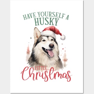 Christmas Husky Pun Posters and Art